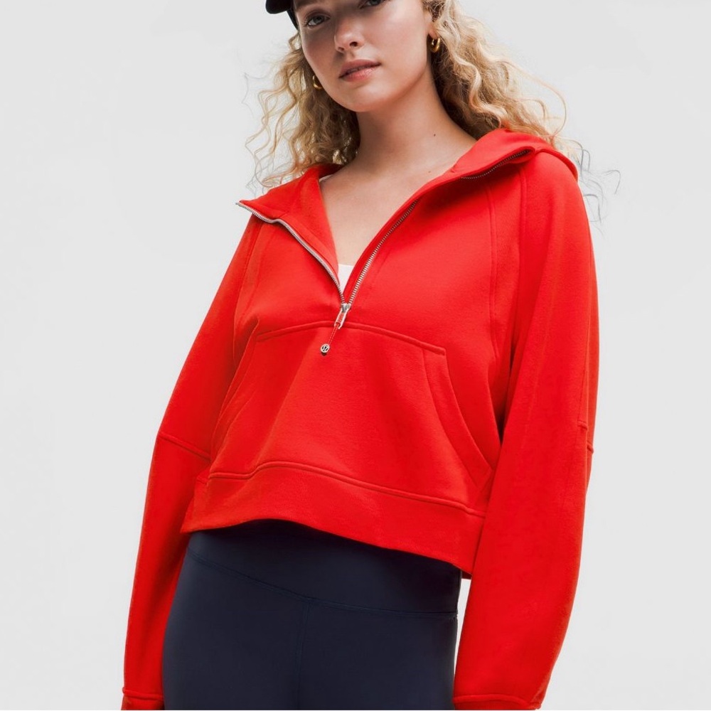 Red lululemon scuba quarter zip